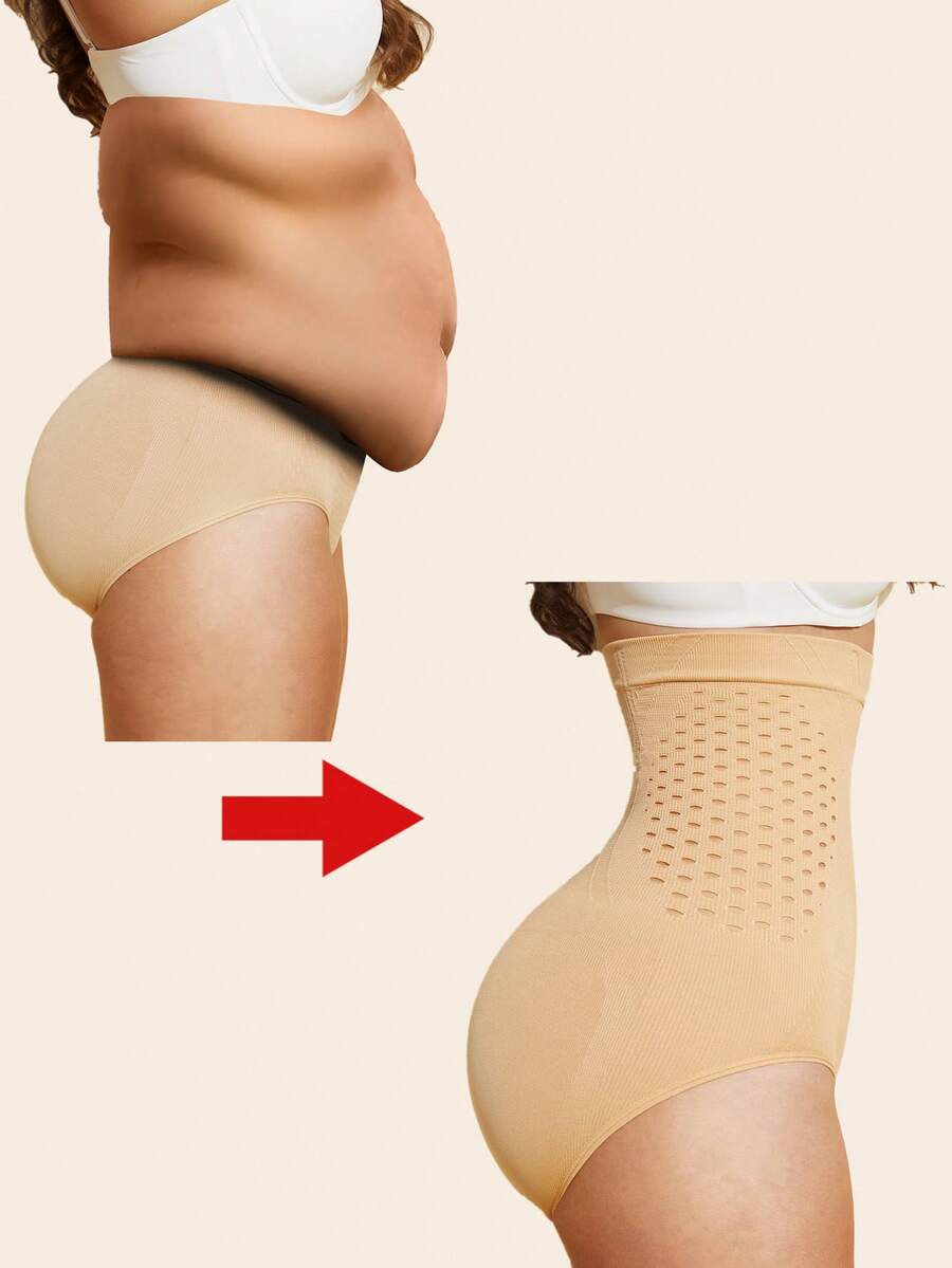 Black women's high waist seamless shaping jumpsuit featuring tummy control and short body shaper design.