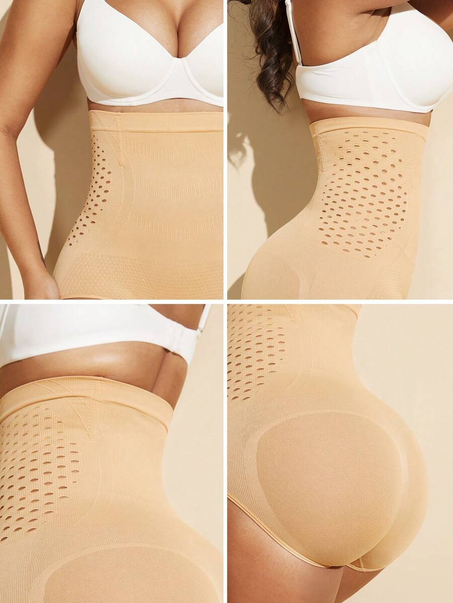 Black women's high waist seamless shaping jumpsuit featuring tummy control and short body shaper design.