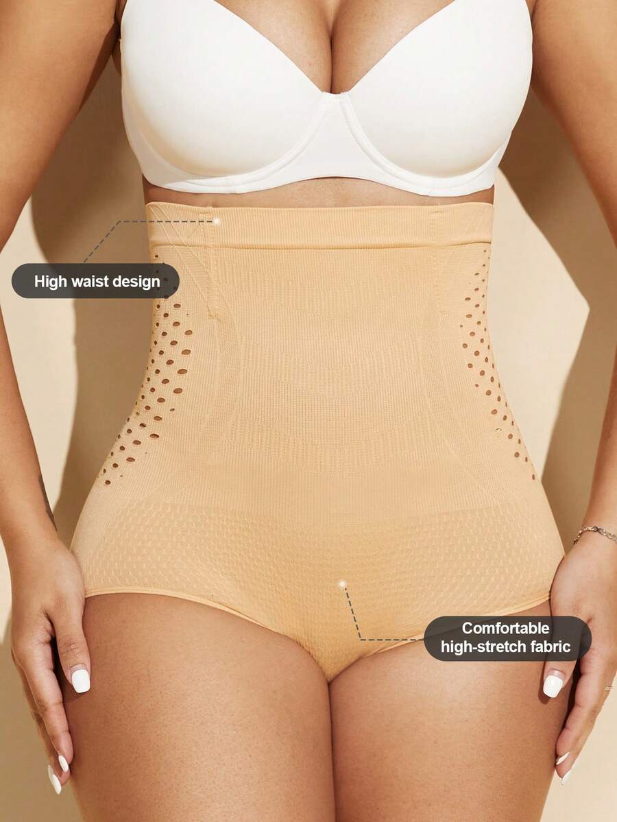 Black women's high waist seamless shaping jumpsuit featuring tummy control and short body shaper design.