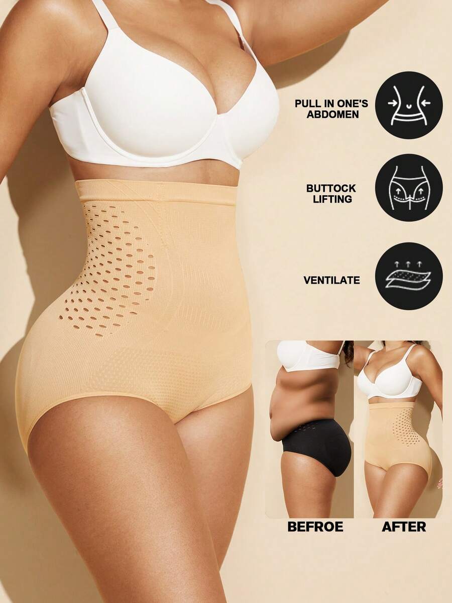 Black women's high waist seamless shaping jumpsuit featuring tummy control and short body shaper design.