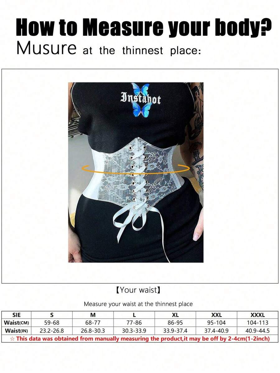 Black lace-up waist cincher with grommet eyelets, baroque pattern, medium stretch, and wide belt design for women.