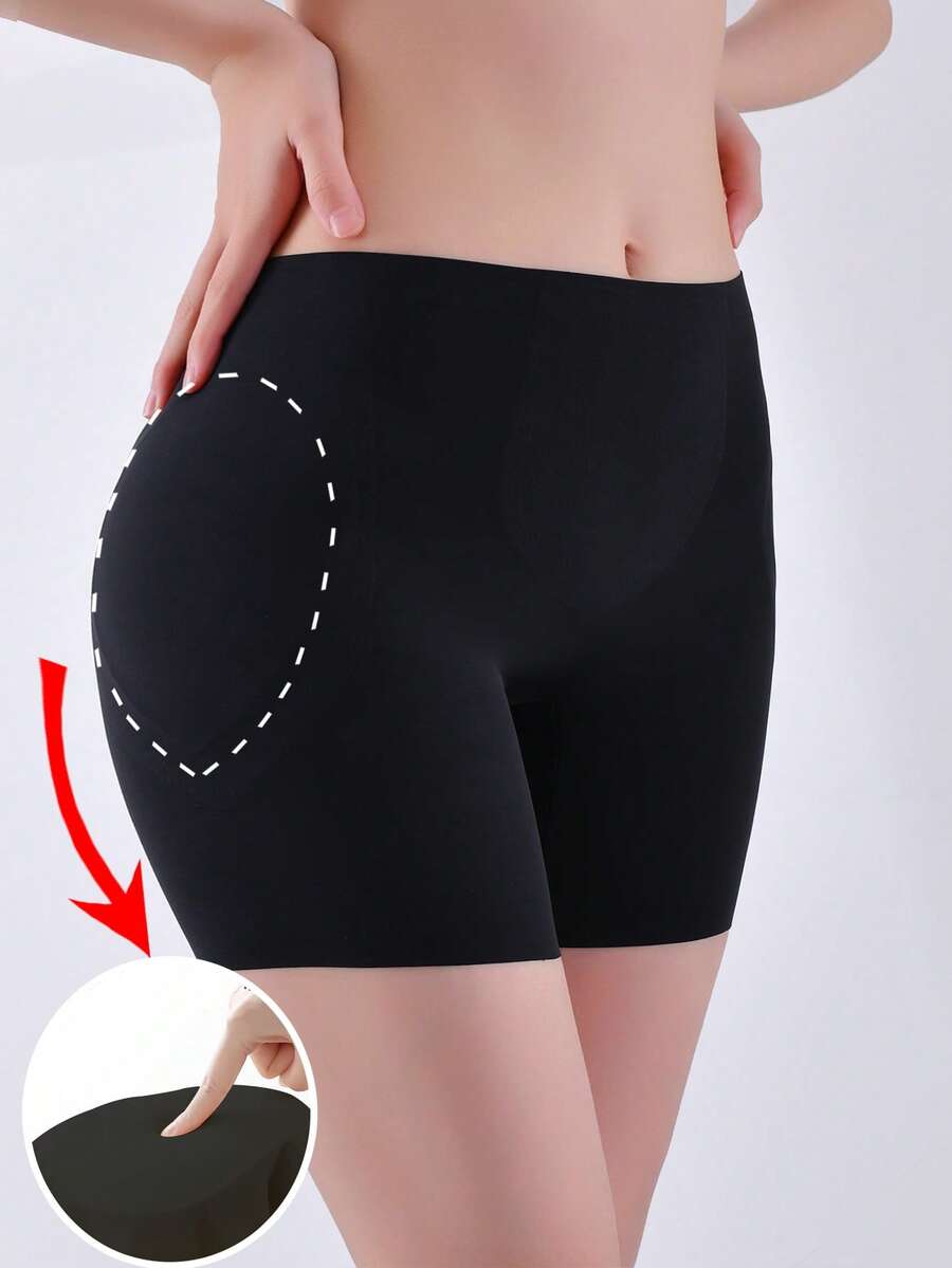 Women's seamless hip and butt lifting shapewear shorts with detachable sponge padding