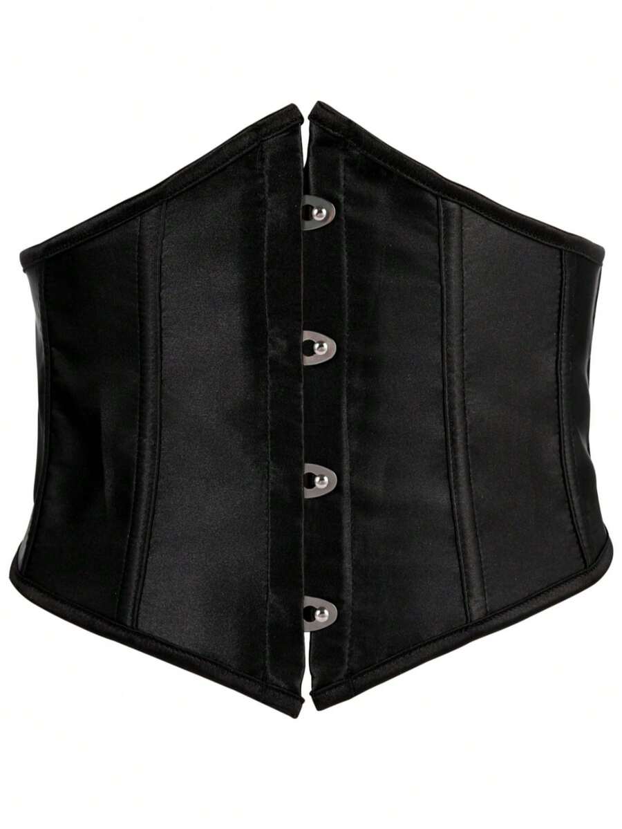 Women’s vintage waist cincher corset belt with lace-up and grommet eyelet details, bow buckle, slight stretch fabric, designed for tummy control and slimming.