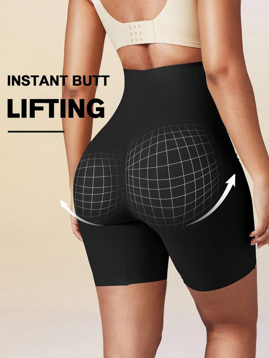 Women's high waist seamless shapewear shorts featuring strong tummy control and high stretch compression.