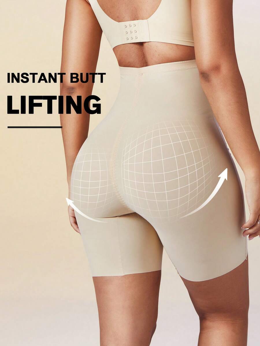 Women's high waist seamless shapewear shorts featuring strong tummy control and high stretch compression.