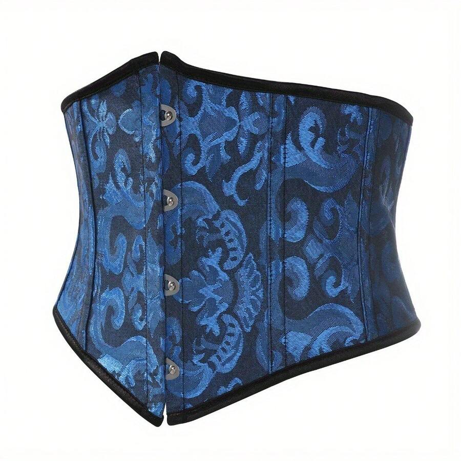 Women’s vintage waist cincher corset belt with lace-up and grommet eyelet details, bow buckle, slight stretch fabric, designed for tummy control and slimming.