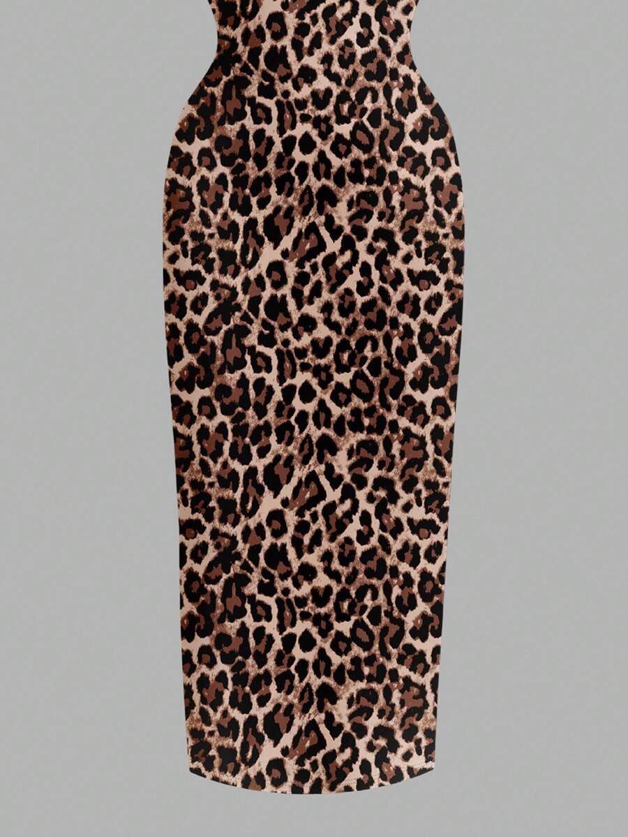 Women's minimalist floral daisy print bodycon cami dress with spaghetti straps, backless cut, high waist, and split thigh slit.