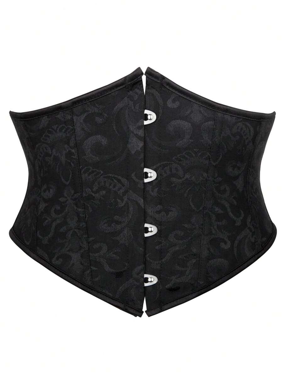 Women’s vintage waist cincher corset belt with lace-up and grommet eyelet details, bow buckle, slight stretch fabric, designed for tummy control and slimming.