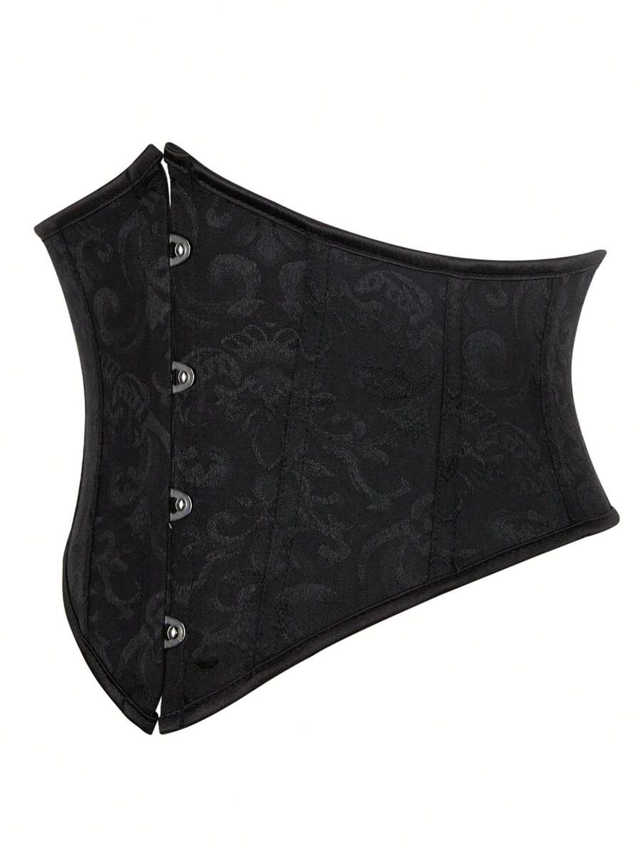 Women’s vintage waist cincher corset belt with lace-up and grommet eyelet details, bow buckle, slight stretch fabric, designed for tummy control and slimming.