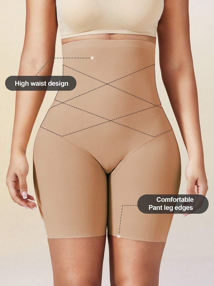 Women's high waist seamless shapewear shorts featuring strong tummy control and high stretch compression.