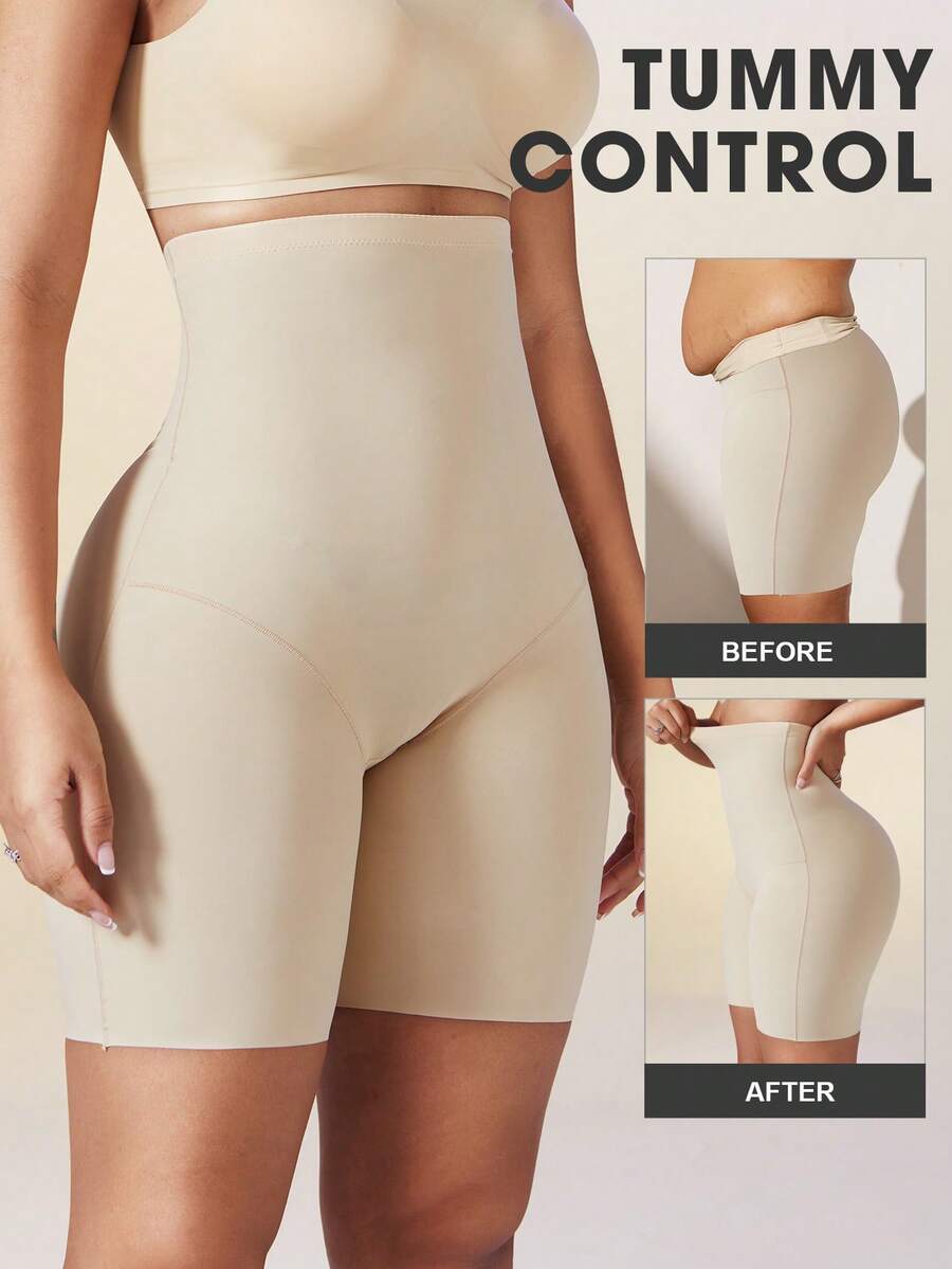 Women's high waist seamless shapewear shorts featuring strong tummy control and high stretch compression.