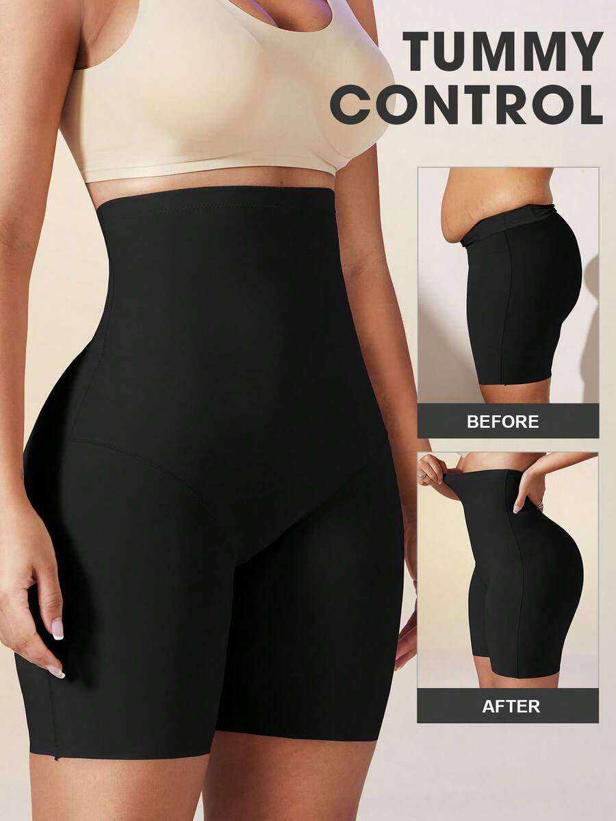 Women's high waist seamless shapewear shorts featuring strong tummy control and high stretch compression.