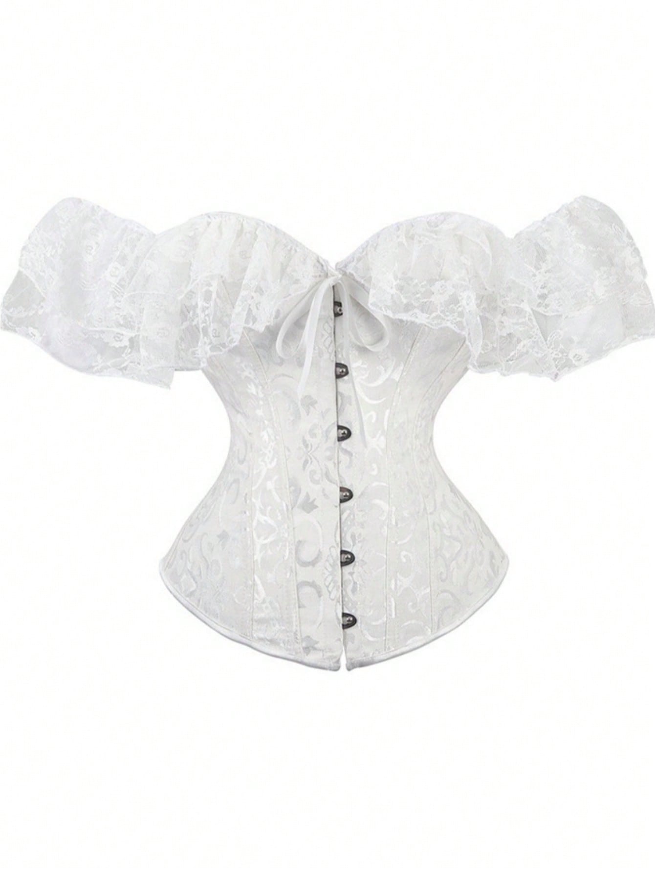Vintage pink women's corset waist cincher with frill detail, designed for waist shaping and medium support.