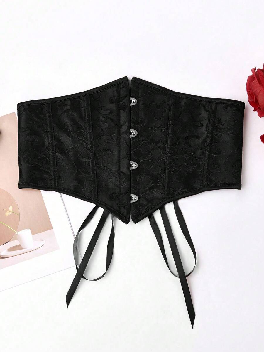 Women’s lace-up waist cincher shapewear with strong compression and non-stretch fabric, designed for waist support and shaping.