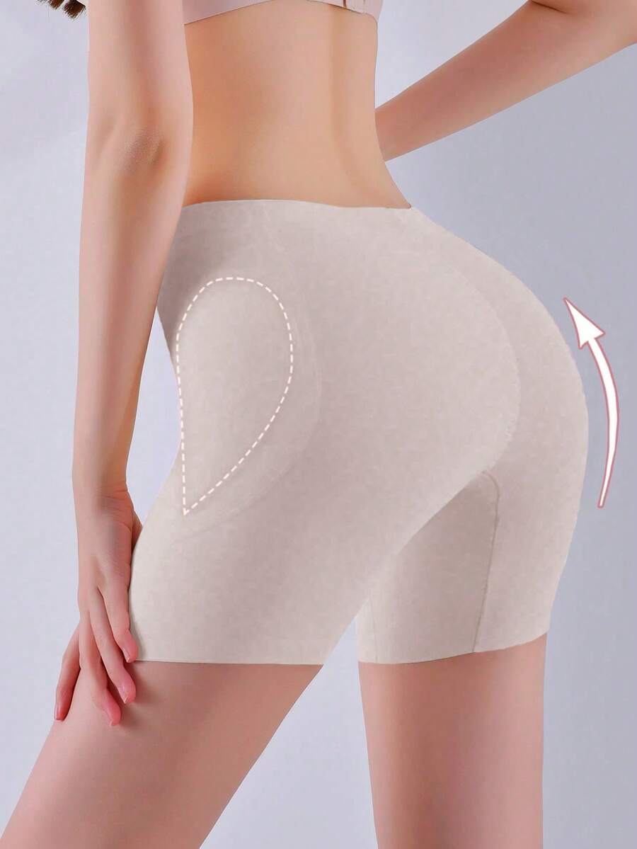 Women's seamless hip and butt lifting shapewear shorts with detachable sponge padding