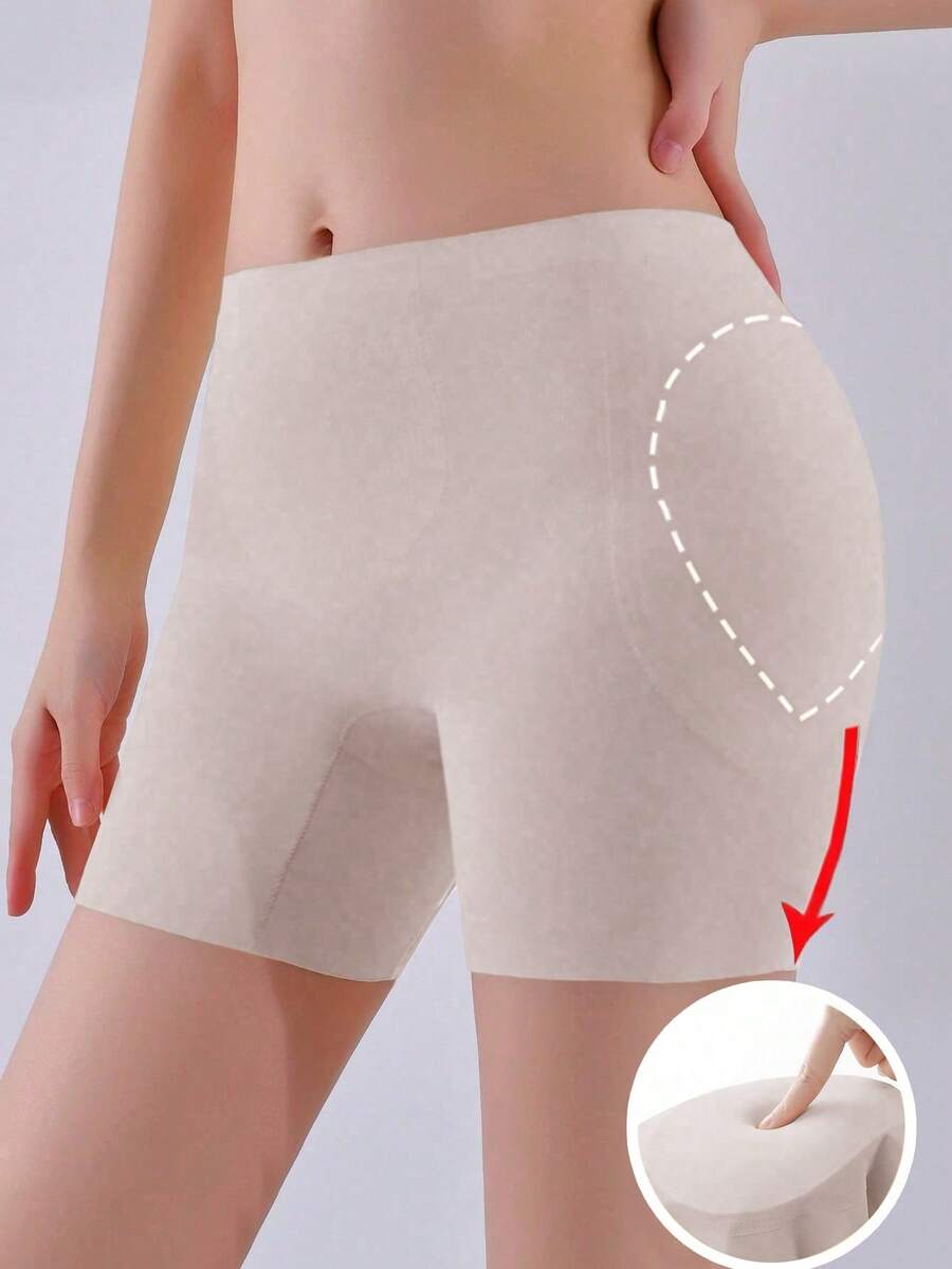 Women's seamless hip and butt lifting shapewear shorts with detachable sponge padding