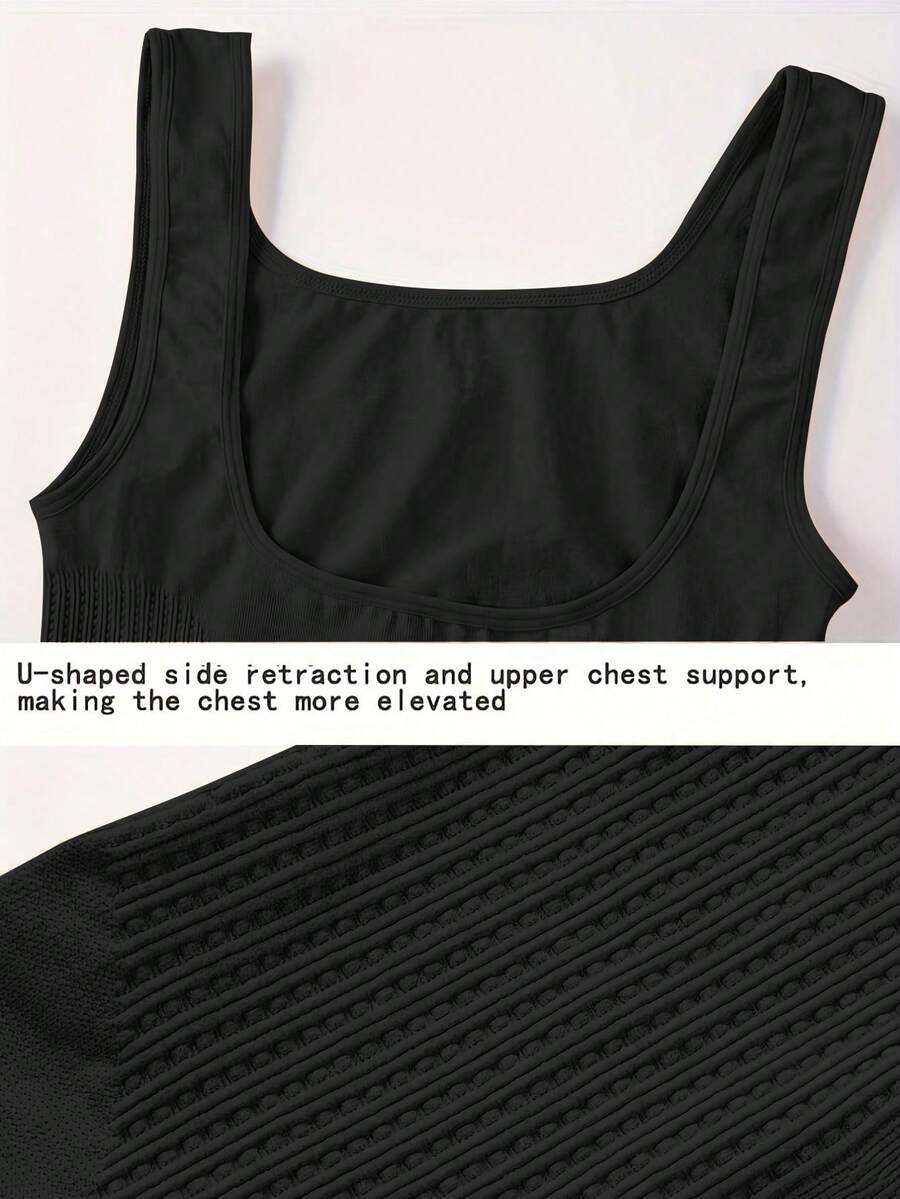 Women's shapewear compression tank top vest featuring wireless bust support and body shaping fit