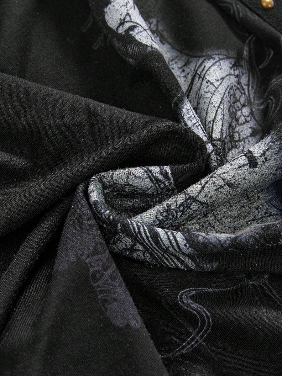 Women's black backless halter crop top featuring a V-neckline, tie-back detail, and asymmetrical hem.