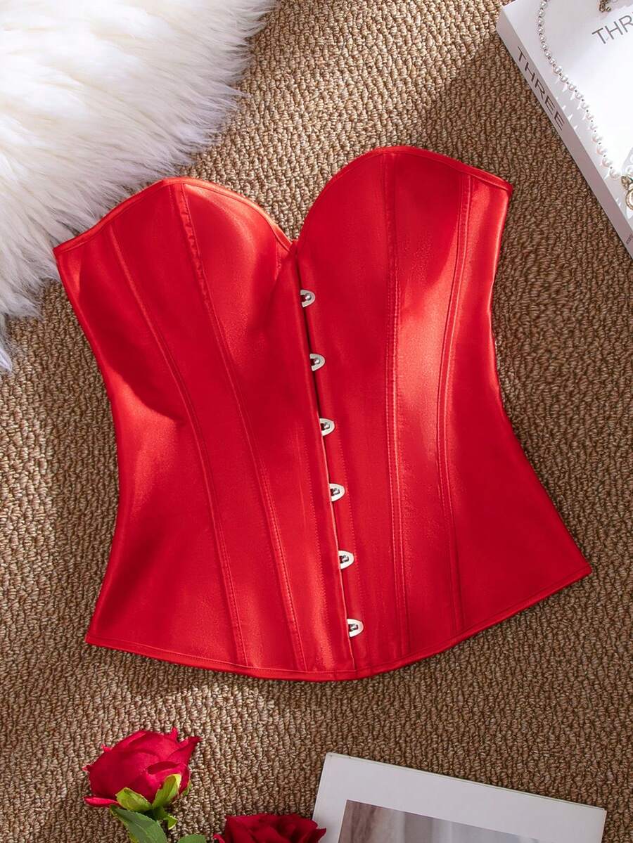 Black solid color front button corset crop top with lace up details for women