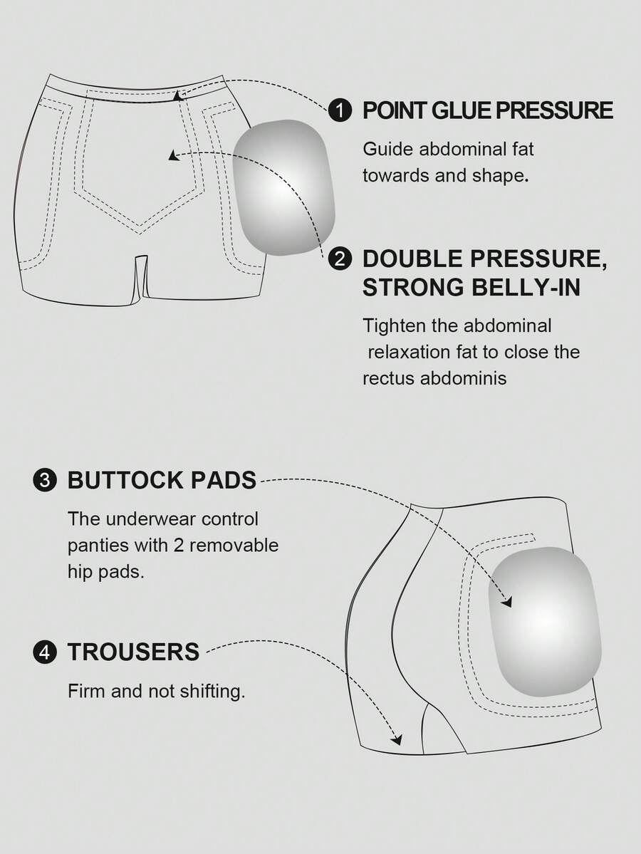 Women's black seamless waist trainer shorts featuring tummy control and butt lifting pads