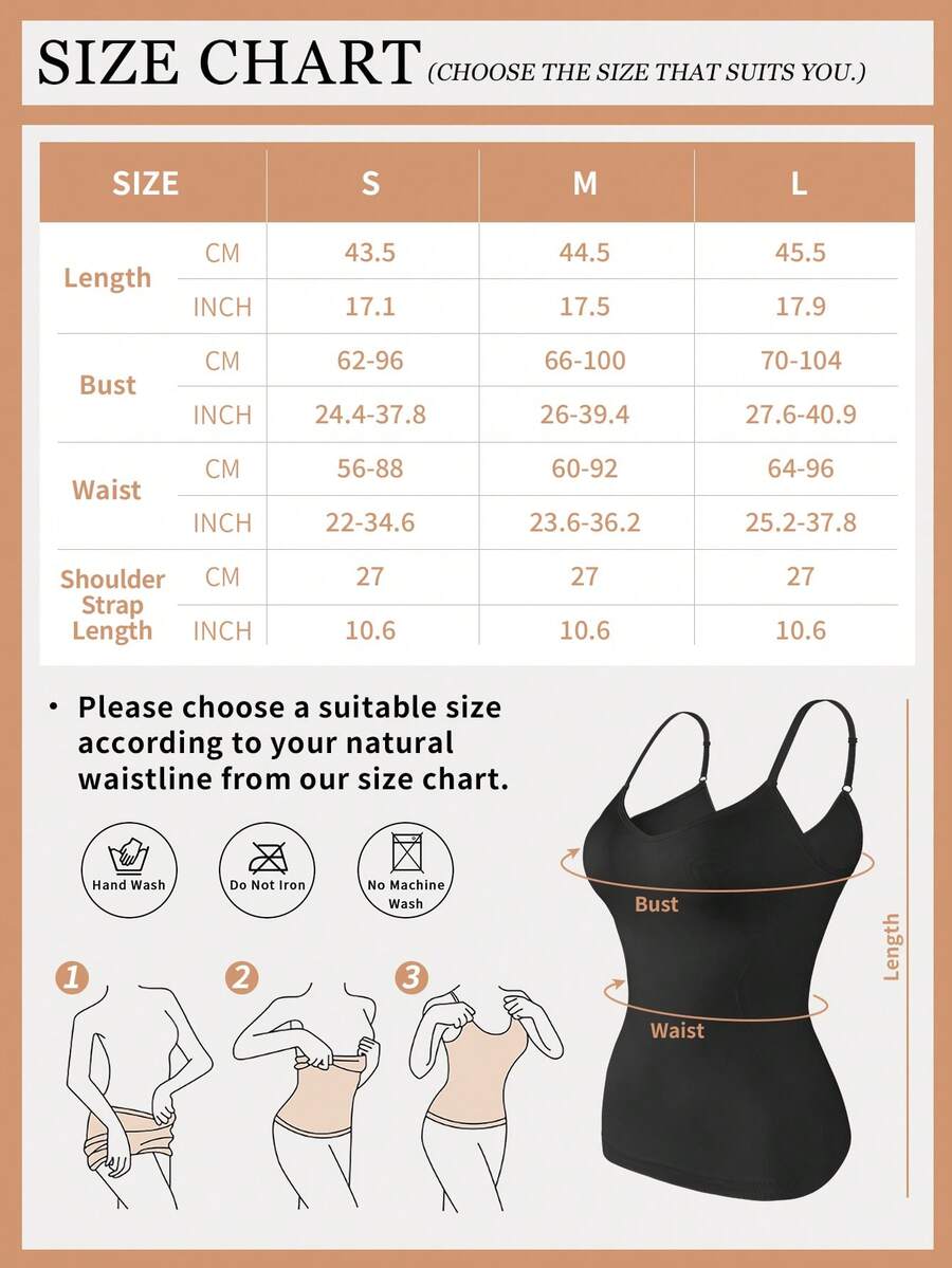 Women's black seamless shaping camisole top featuring a deep V-neckline, backless cut, and high-stretch fabric for waist and tummy control.