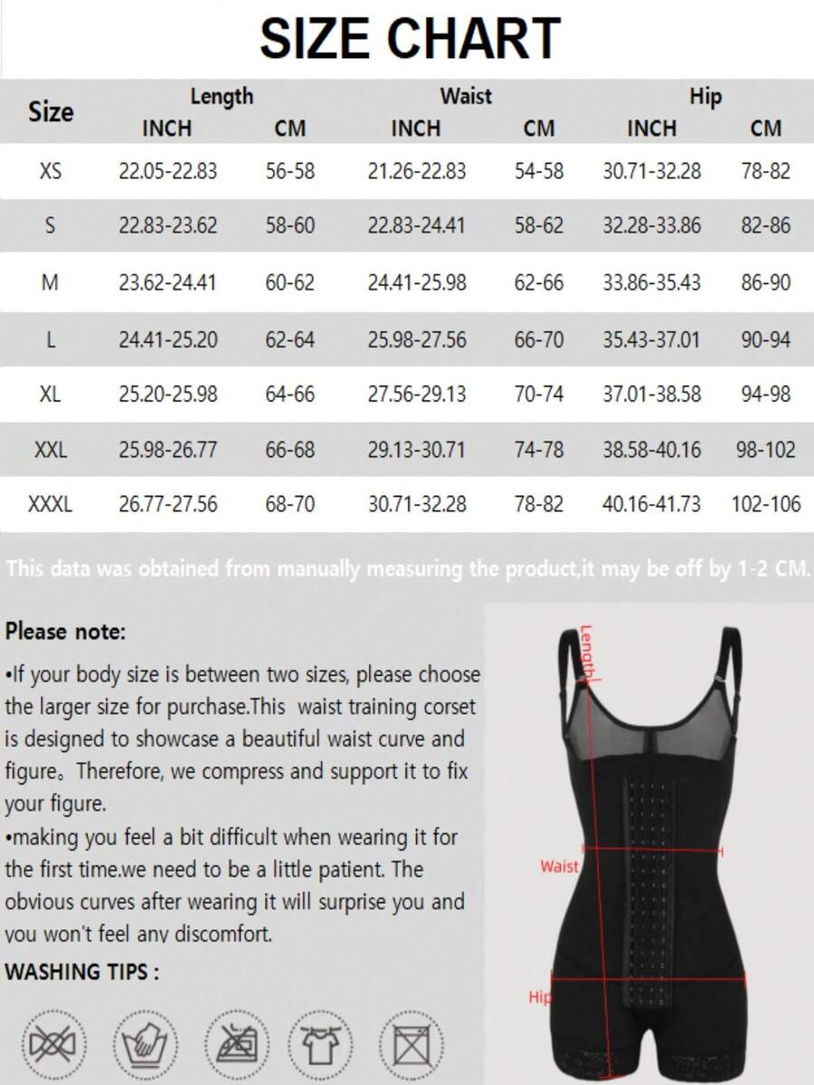 Women's apricot body shaper jumpsuit with 4-row hook and eye front closure and contrast lace details.