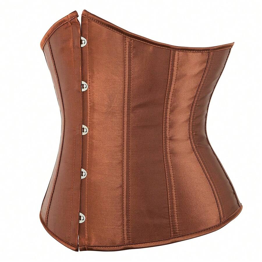 Vintage lace-up waist trainer corset with grommet eyelet details and plant pattern, designed for Halloween styling.