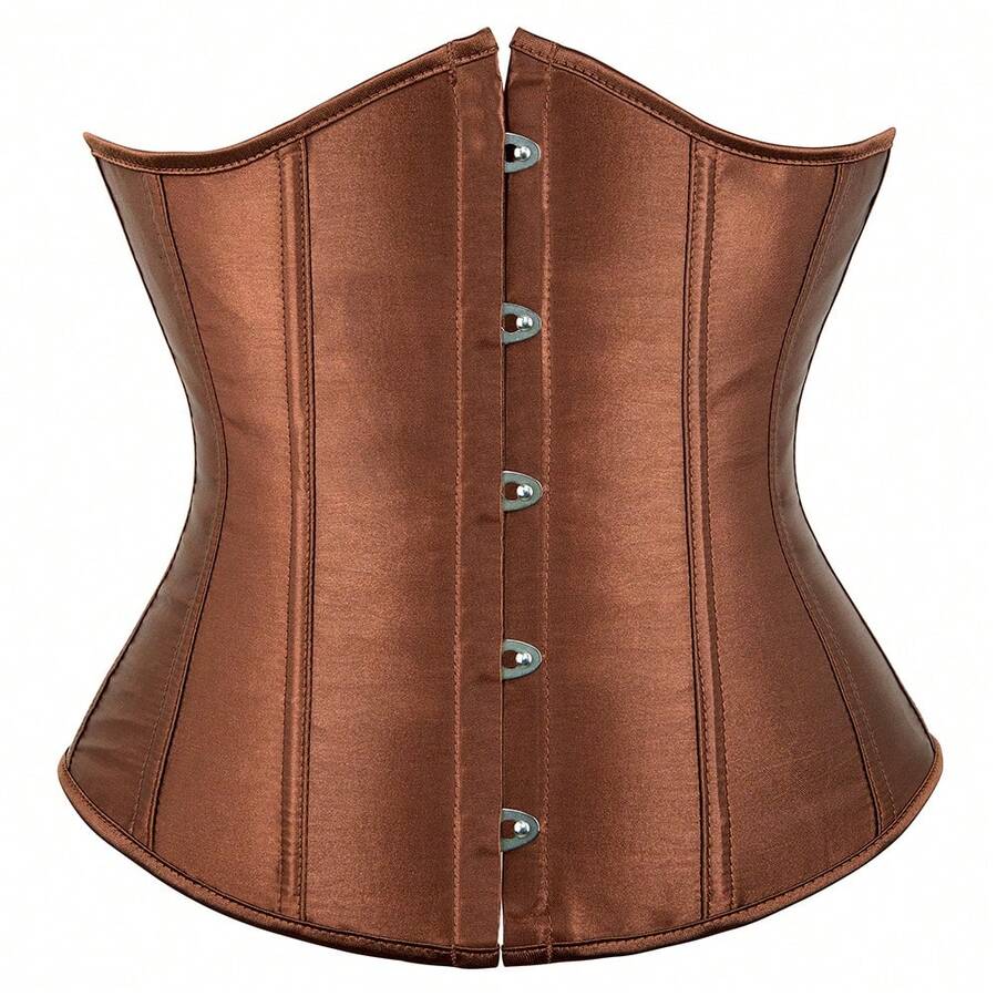 Vintage lace-up waist trainer corset with grommet eyelet details and plant pattern, designed for Halloween styling.