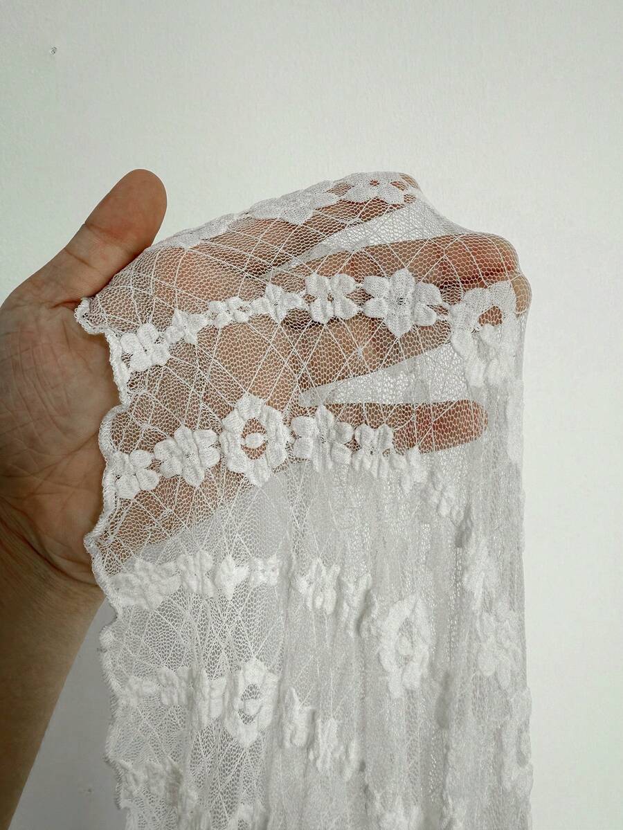 Women's white off the shoulder long sleeve lace dress featuring a slim fit silhouette.