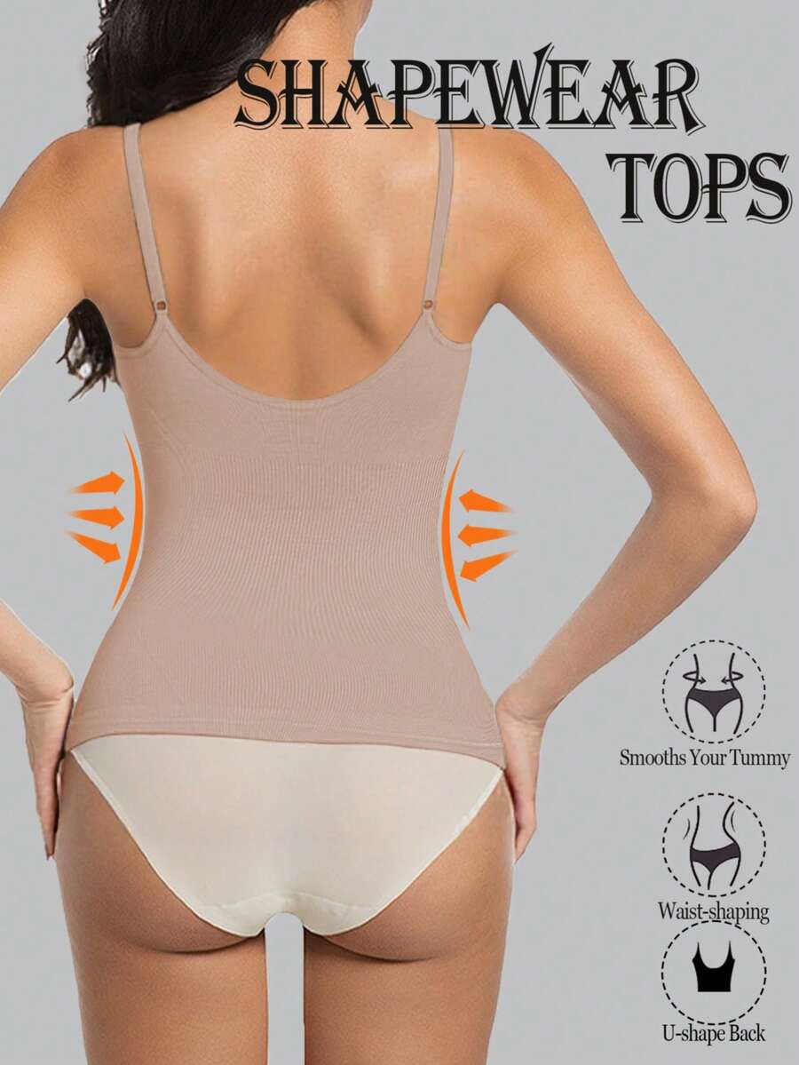 Women's white seamless shapewear crop top featuring adjustable straps and tummy control body shaping design.