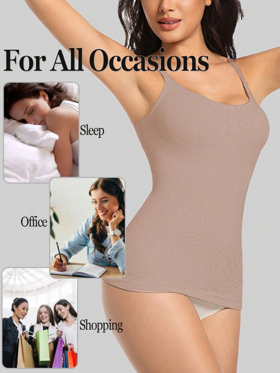 Women's white seamless shapewear crop top featuring adjustable straps and tummy control body shaping design.