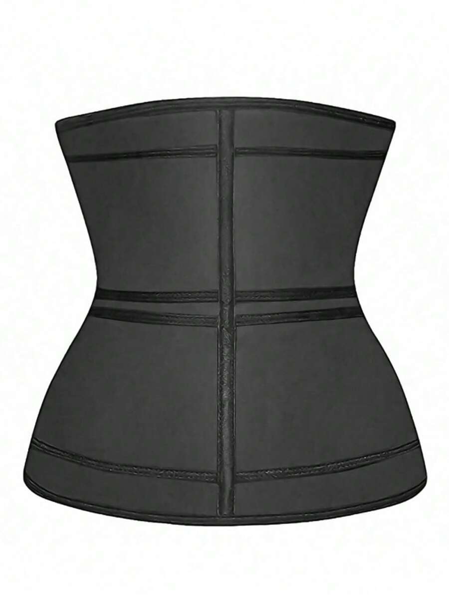 Black neoprene women's sports waist trainer belt for fitness training and abdominal compression