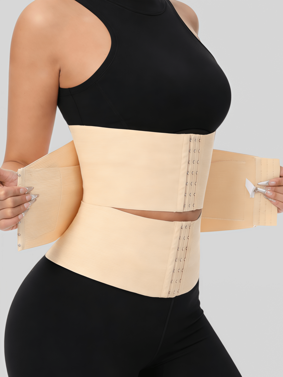 Women's high compression waist trainer and abdominal shaper belt designed for tummy support and daily wear.