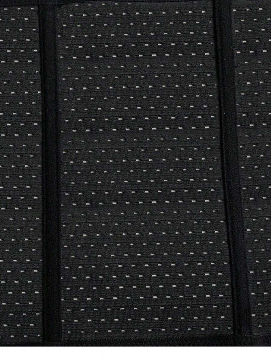 Black breathable women's waist shaping corset belt featuring 3 rows of hook closure and medium stretch knitted fabric.