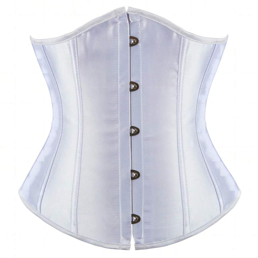 Vintage lace-up waist trainer corset with grommet eyelet details and plant pattern, designed for Halloween styling.