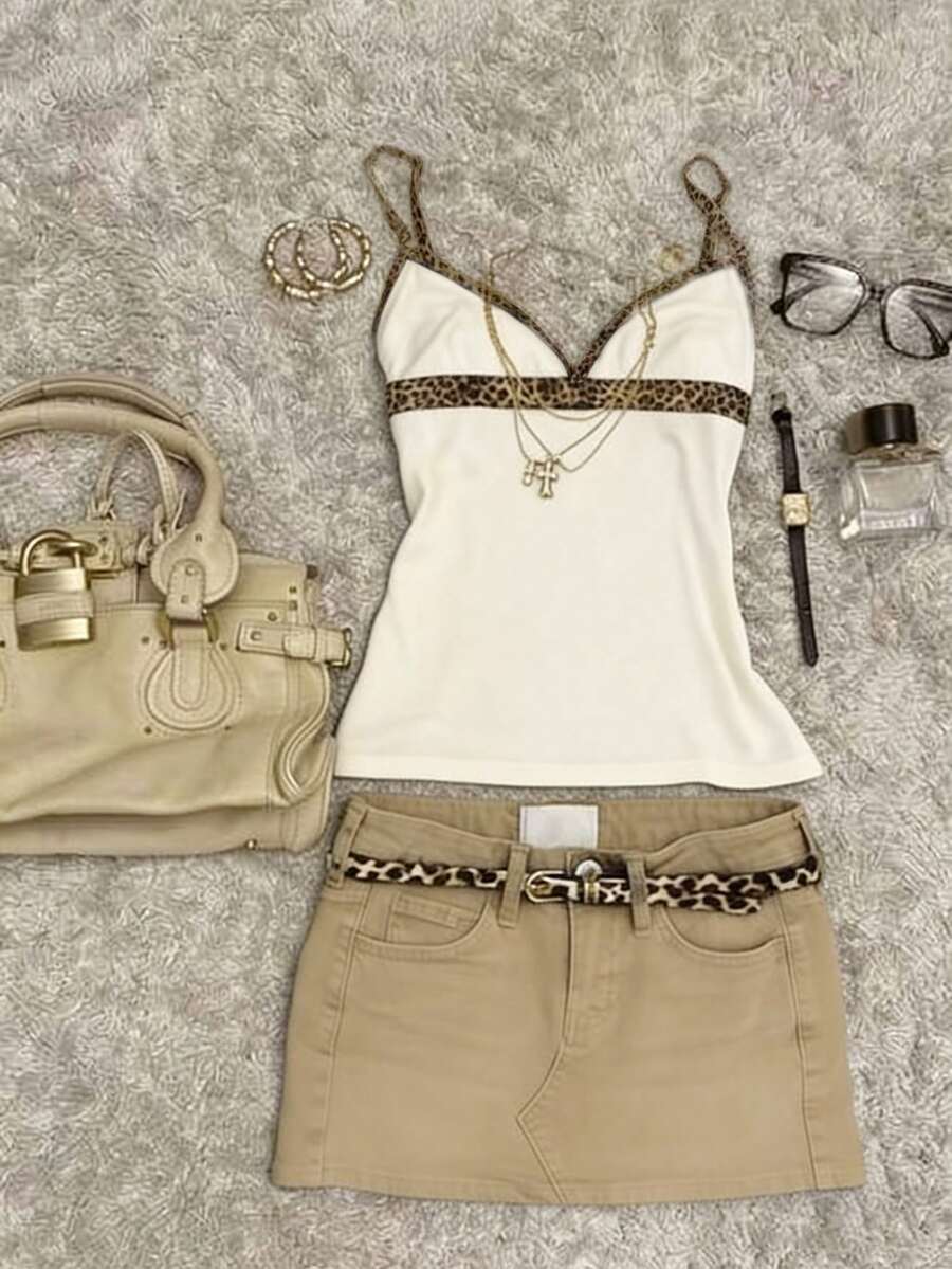 A women's solid slim fit camisole top with delicate contrast lace trim around the neckline and spaghetti straps.