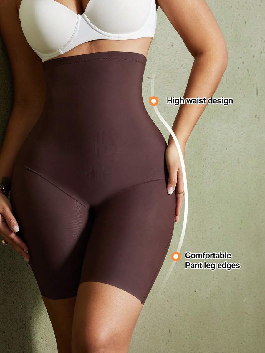Women's high waist seamless shapewear shorts featuring strong tummy control and high stretch compression.