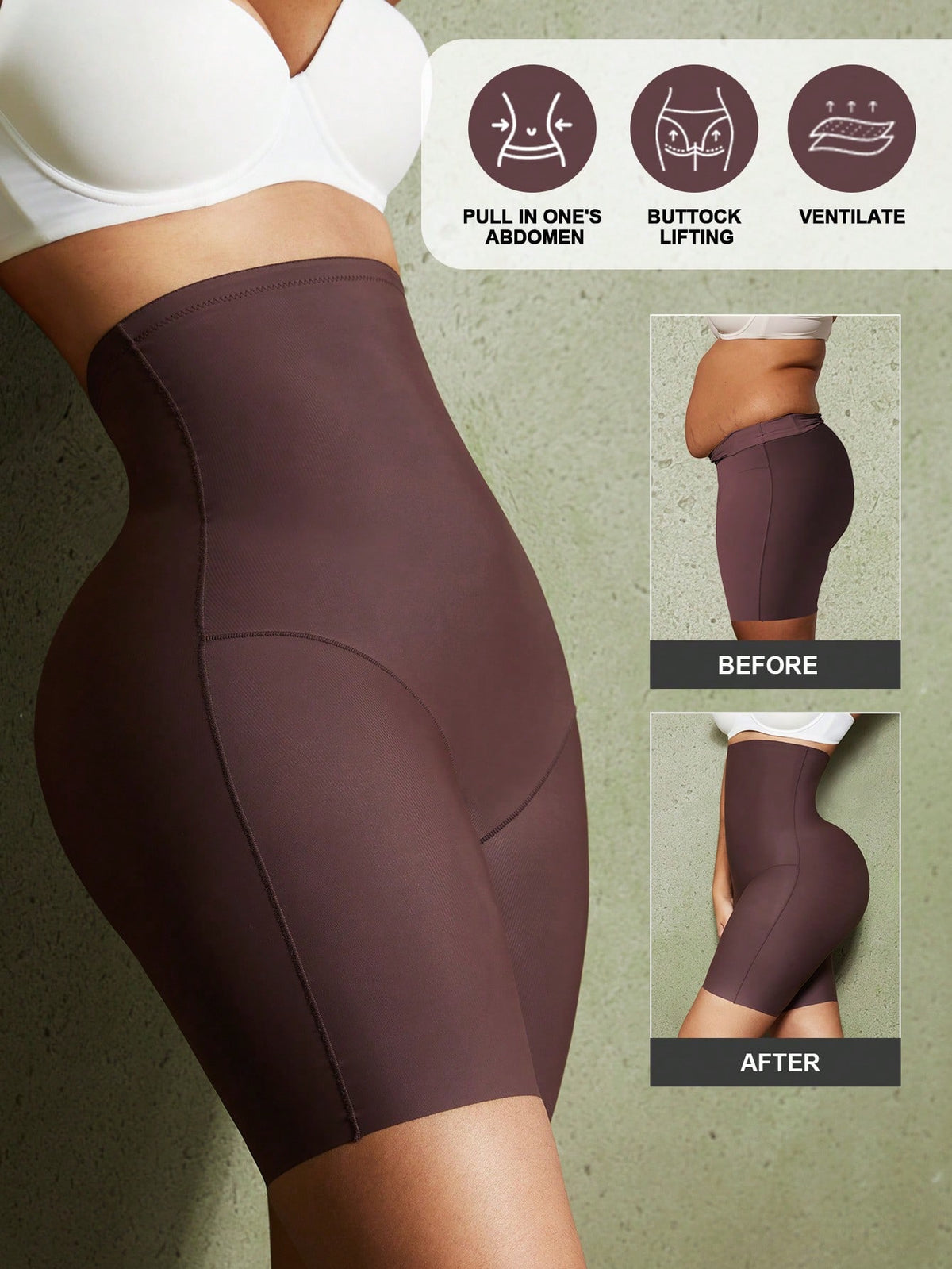 Women's high waist seamless shapewear shorts featuring strong tummy control and high stretch compression.