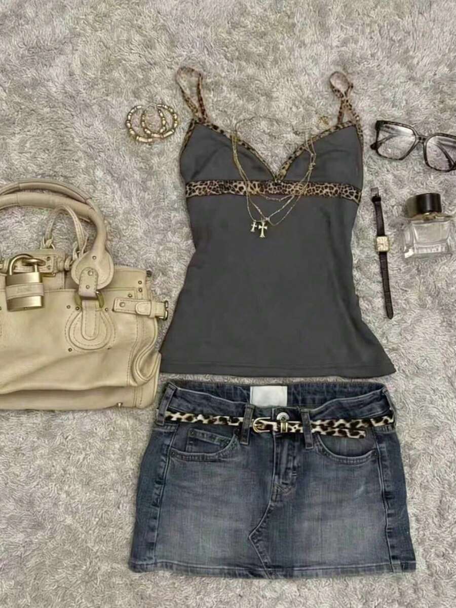 A women's solid slim fit camisole top with delicate contrast lace trim around the neckline and spaghetti straps.