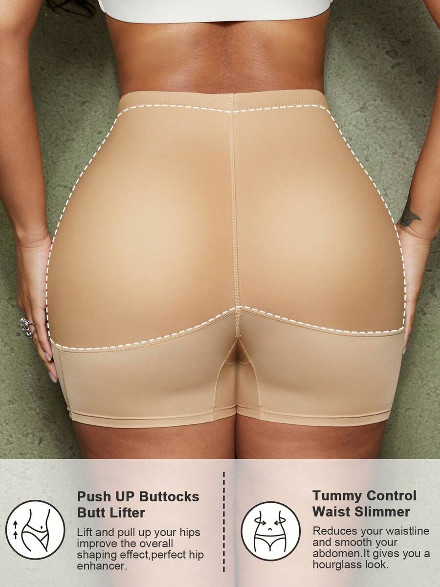 Women's waist cincher shapewear bottom featuring tummy control and padded hips.