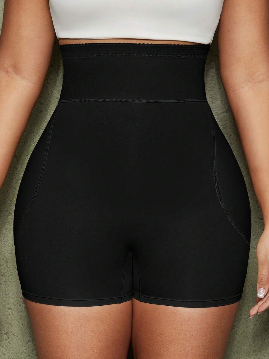 Women's high waist butt lifter shapewear shorts with foam hip pads for tummy and waist shaping.