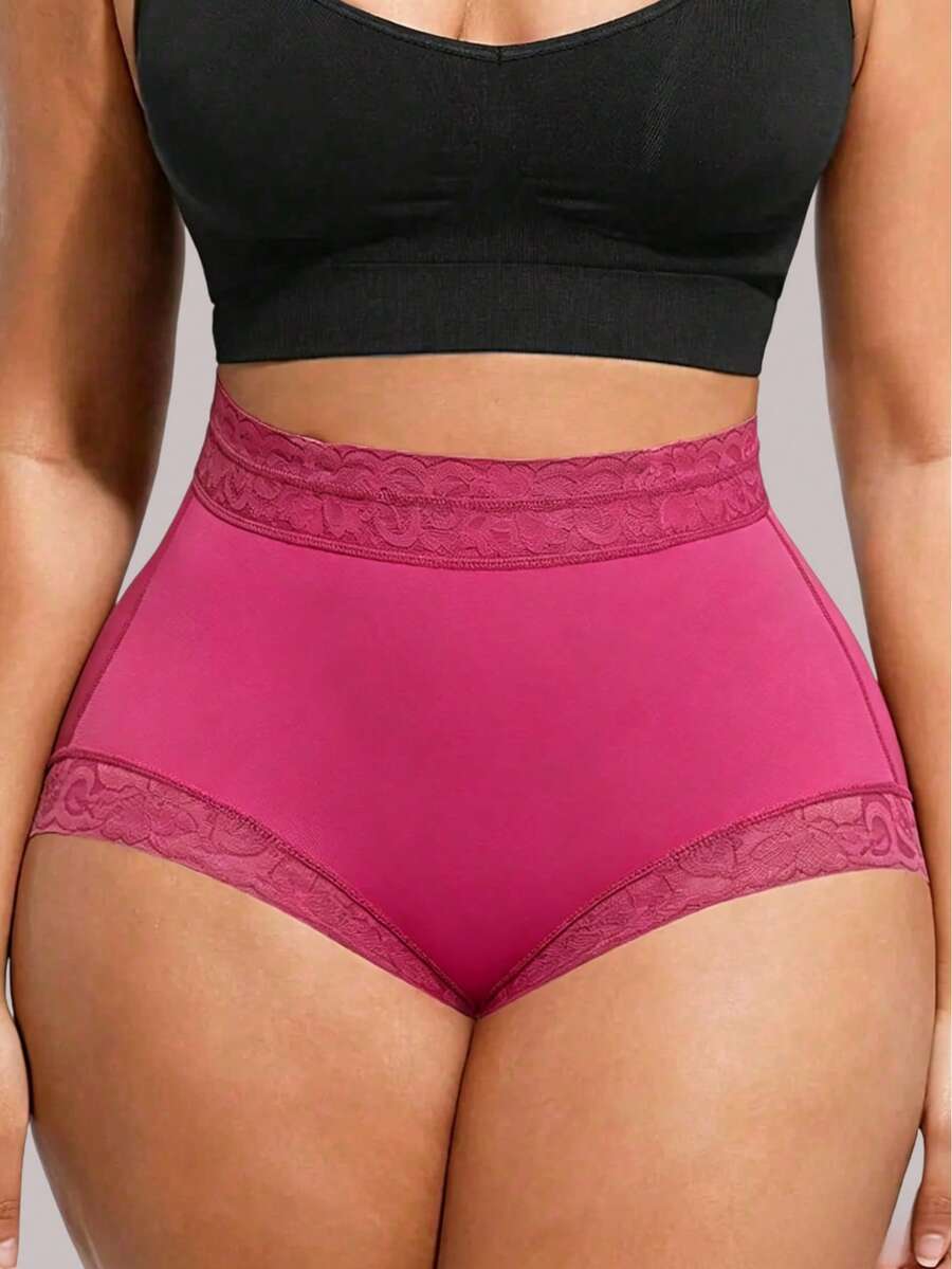 Dusty purple high waist tummy control shapewear briefs for women with body shaping support.