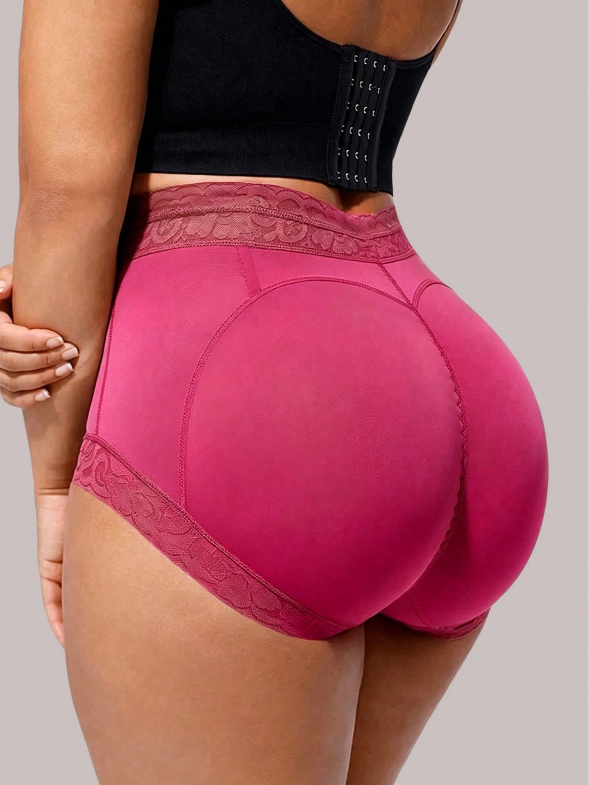Dusty purple high waist tummy control shapewear briefs for women with body shaping support.