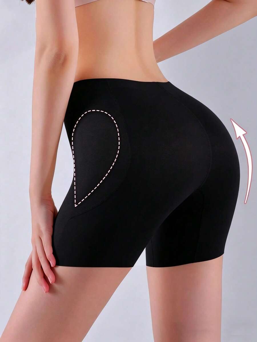 Women's seamless hip and butt lifting shapewear shorts with detachable sponge padding