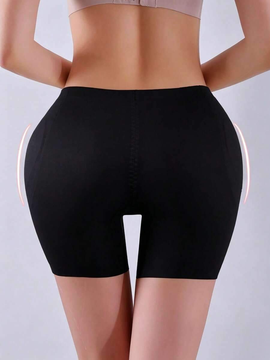 Women's seamless hip and butt lifting shapewear shorts with detachable sponge padding