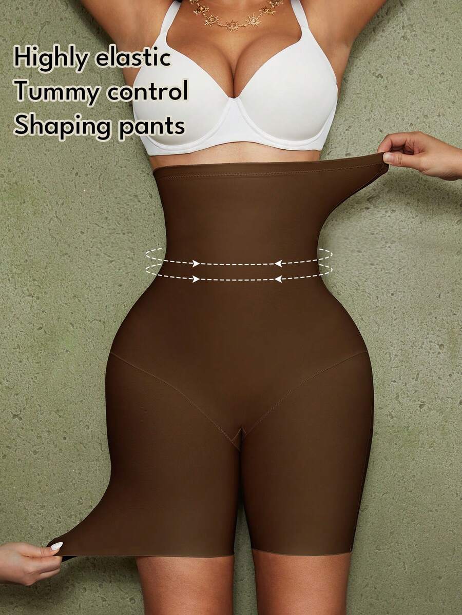 Women's high waist seamless shapewear shorts featuring strong tummy control and high stretch compression.