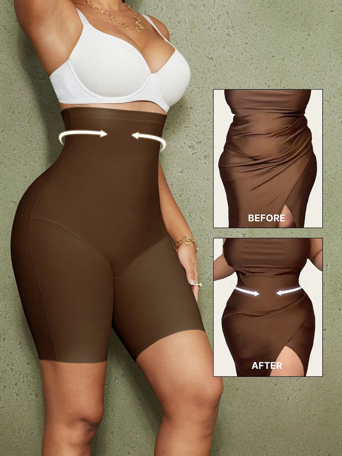Women's high waist seamless shapewear shorts featuring strong tummy control and high stretch compression.