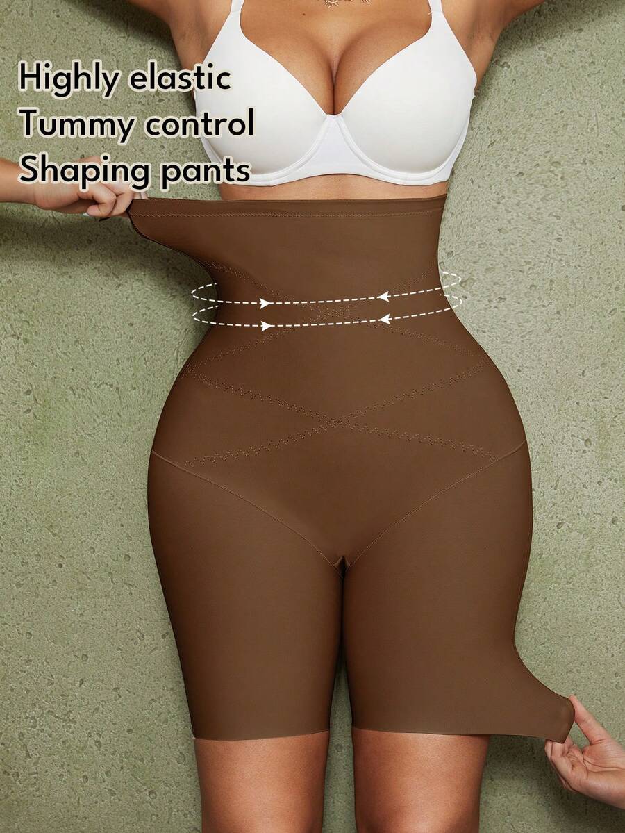 Women's high waist seamless shapewear shorts featuring strong tummy control and high stretch compression.