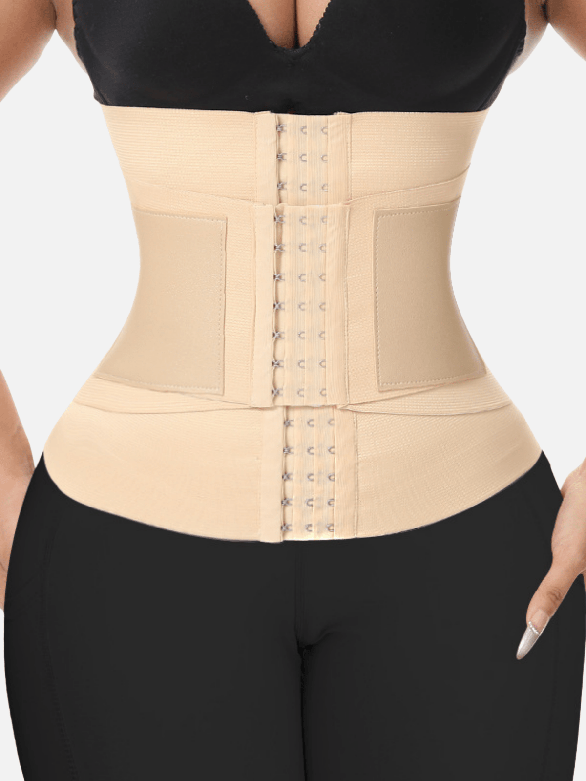 Women's high compression waist trainer and abdominal shaper belt designed for tummy support and daily wear.