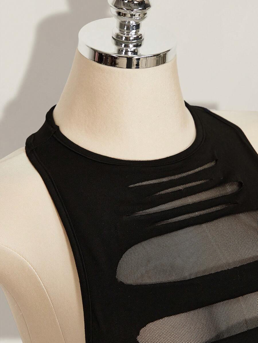 Apricot criss-cross backless bodycon mini dress for women featuring a round neck and rhinestone accent details.